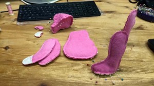 Floss - just the feet and head to sew up Floss - just the feet and head to sew up